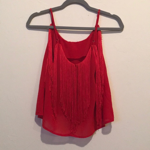 Red fringe top - Picture 2 of 4